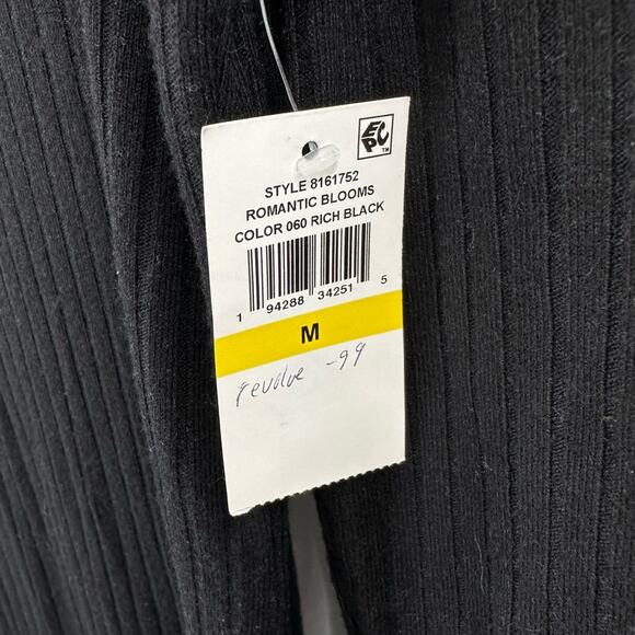 1. State Revolve Ribbed Long Sleeve Midi Dress in Rich Black Size M - Picture 5 of 10